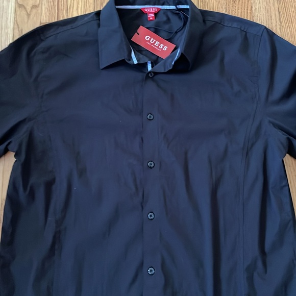 Guess mens black bottom up shirt XL  nwt - Picture 5 of 10